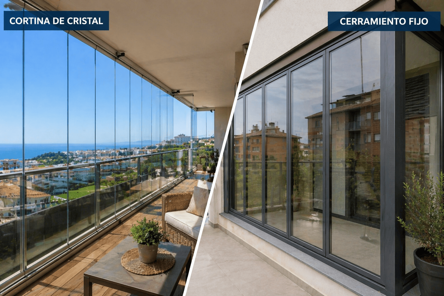 Cortina de cristal vs cerramiento fijo